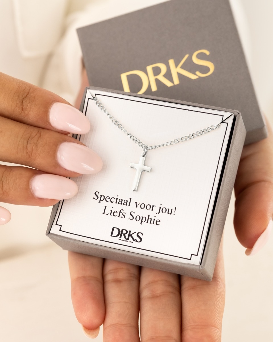 kristal ketting in verguld sterlingzilver met hanger in