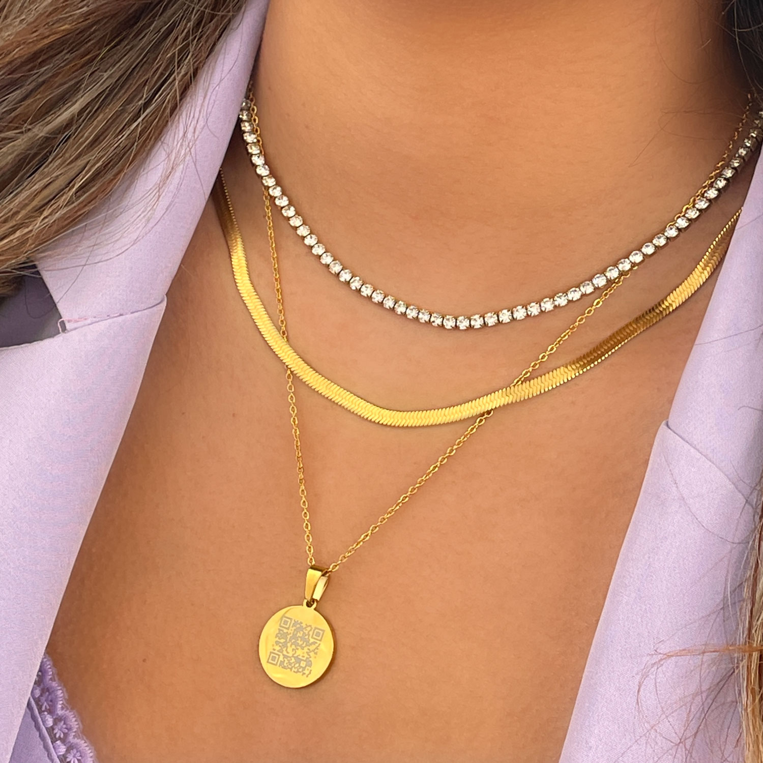 gouden tennis ketting