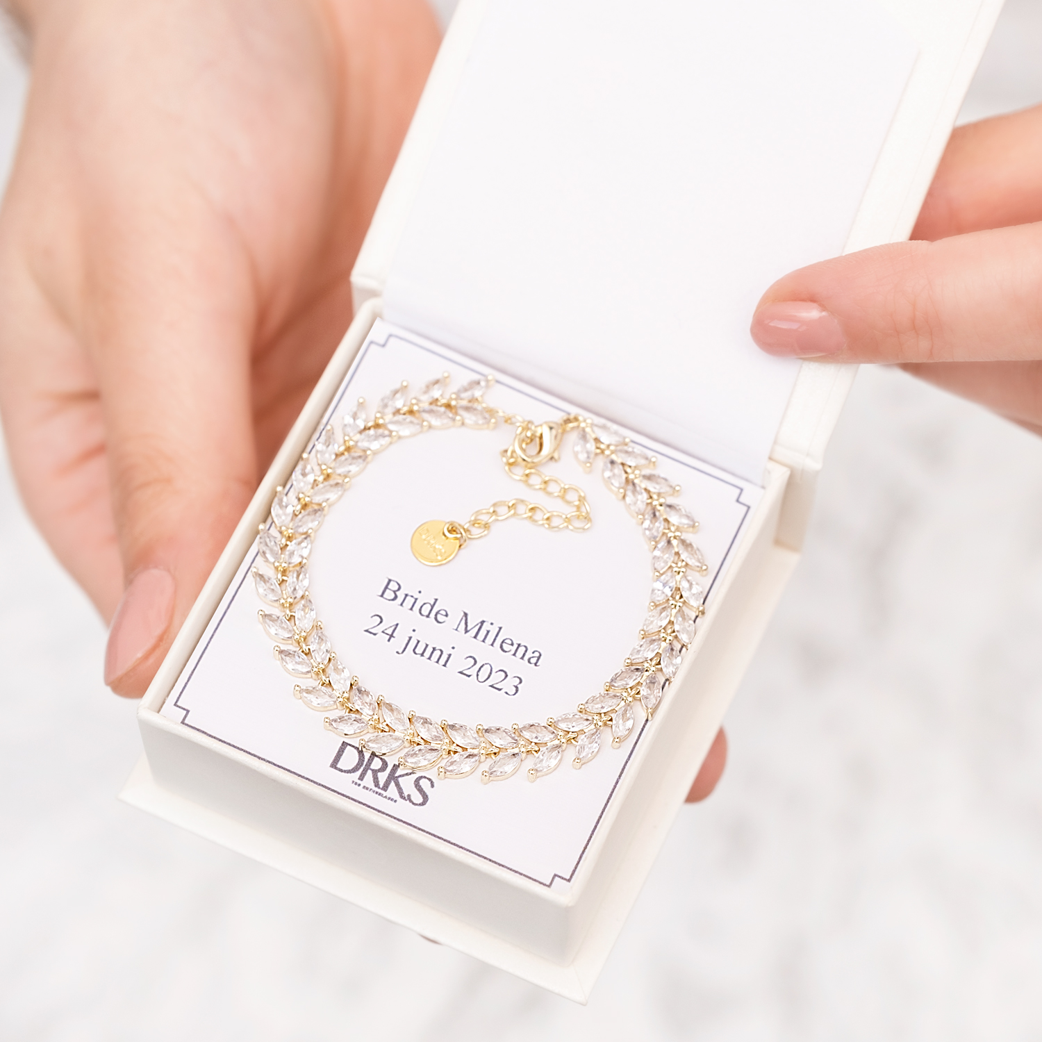 gouden familie armband met gravering