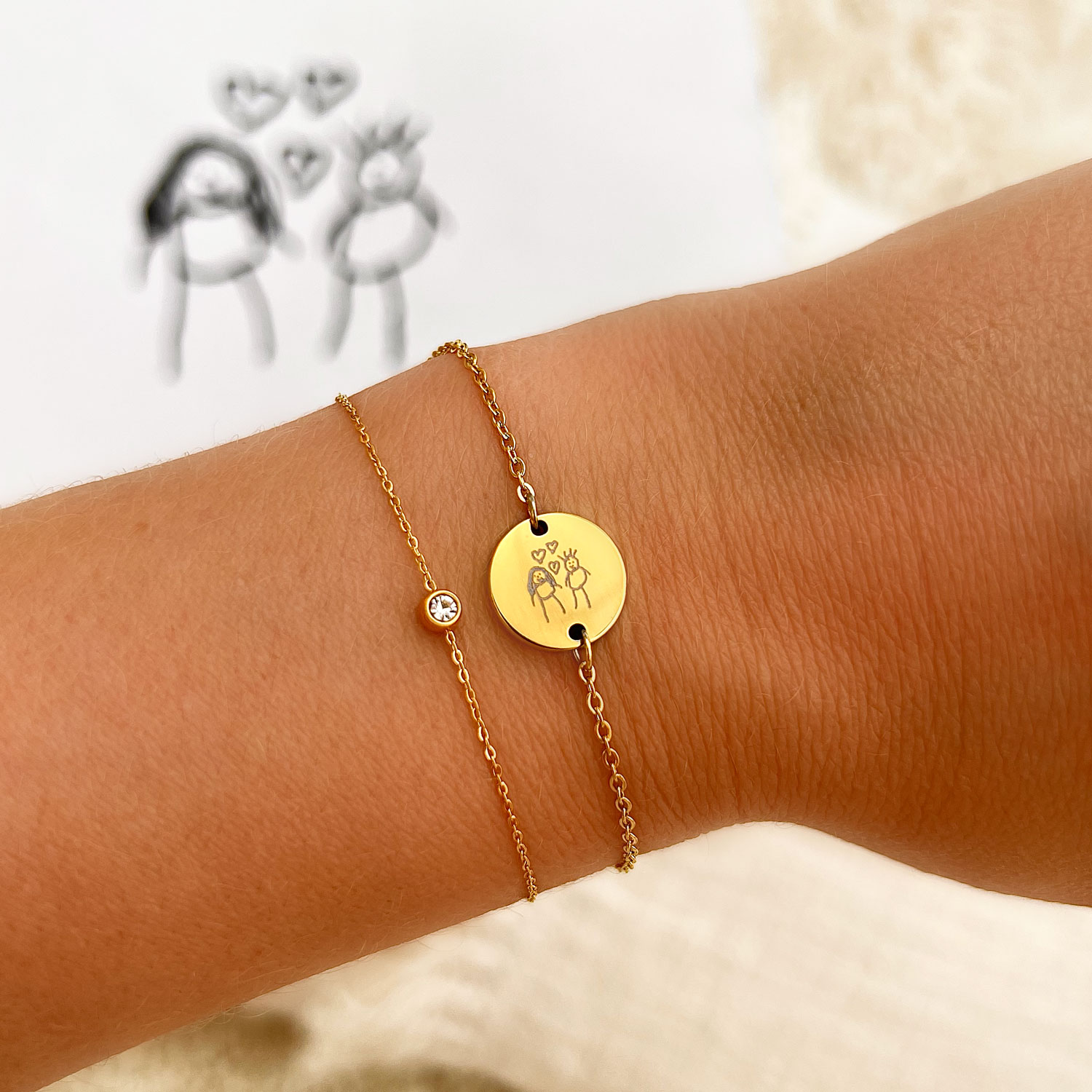 tekening armband goud