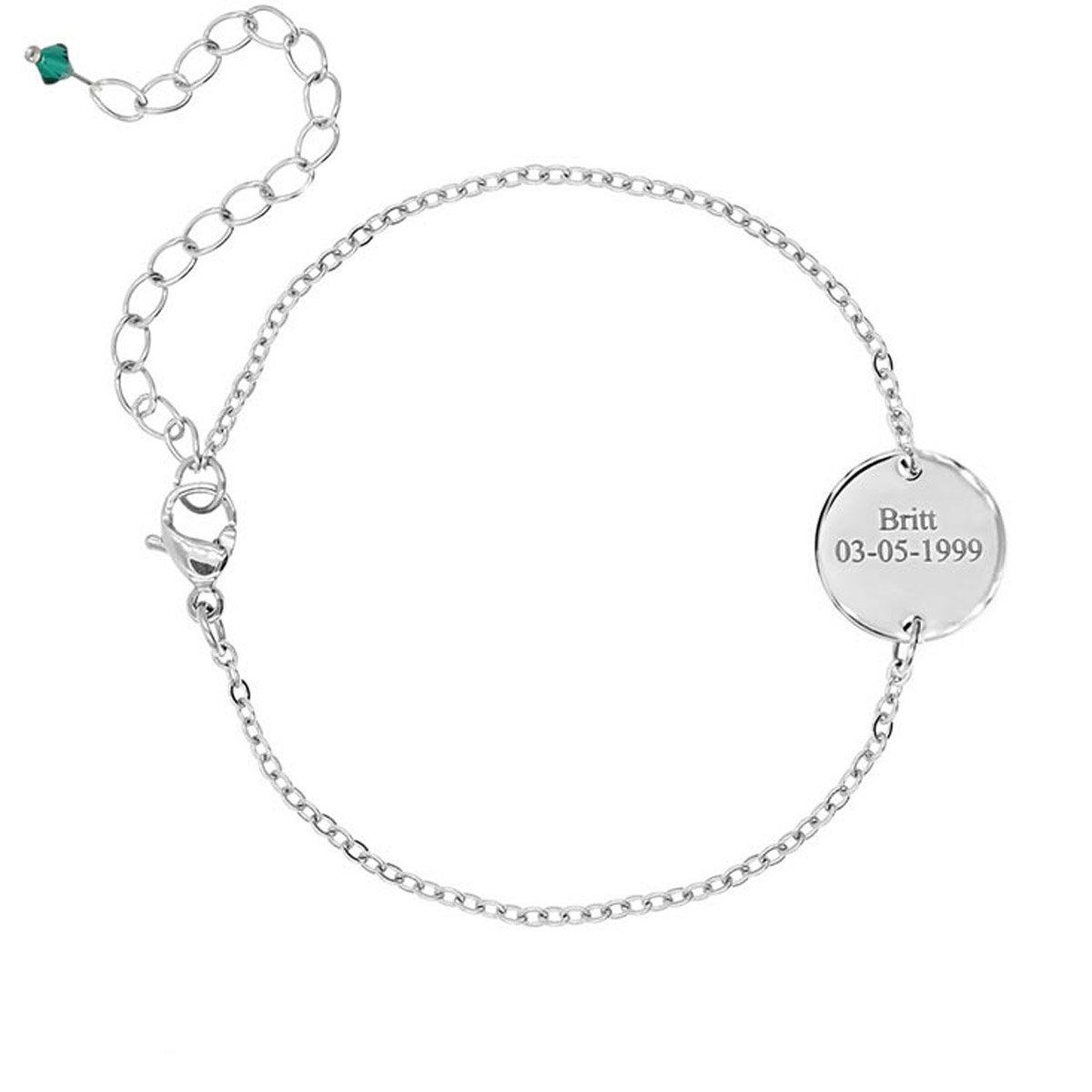 birthstone armband zilver