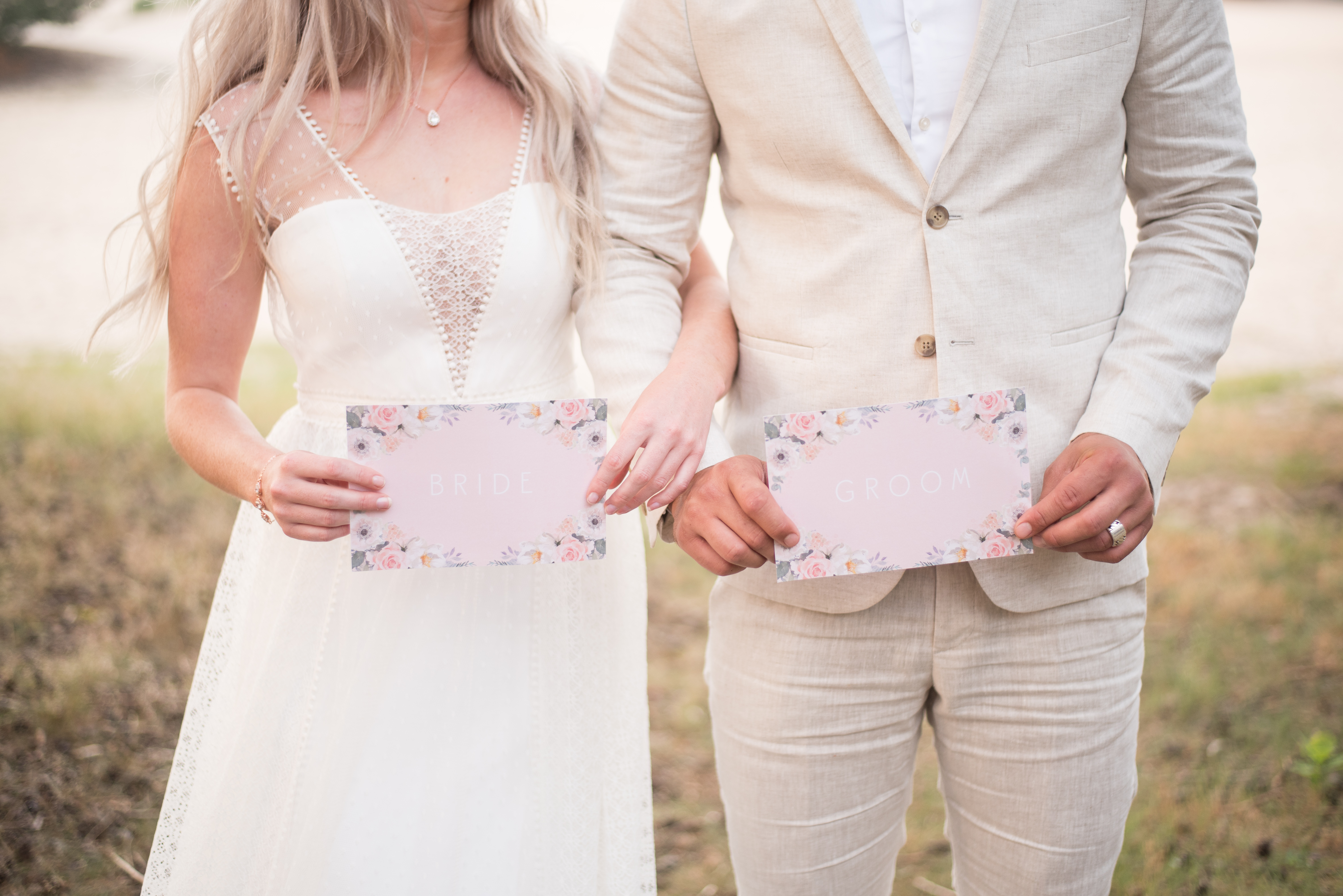bride en groom kaartjes met bruidspaar