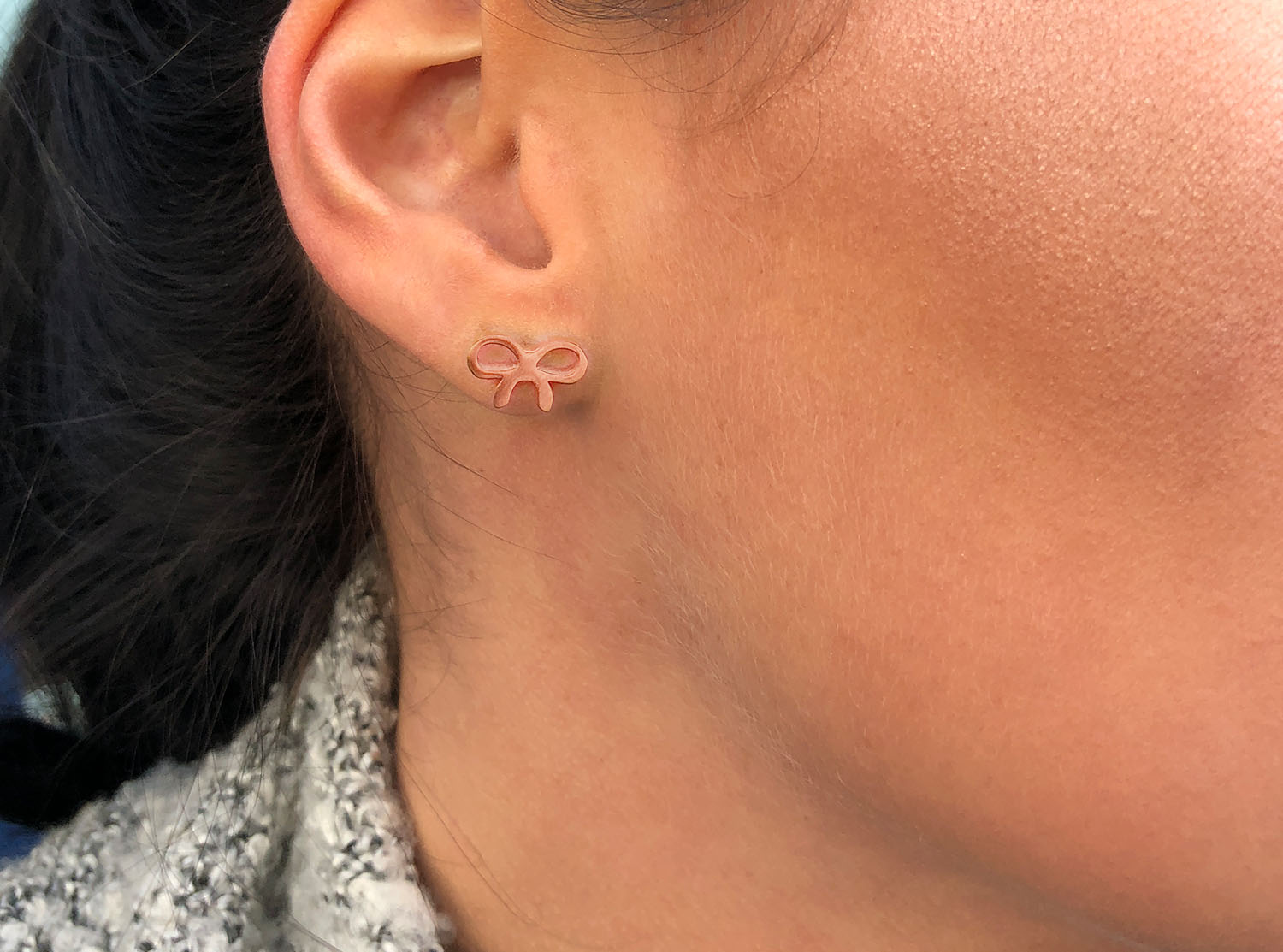 Oorbellen rose goud strik