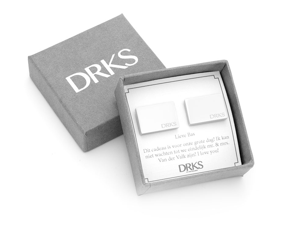 Luxe Manchetknopen in sieradendoosje met persoonlijke tekst