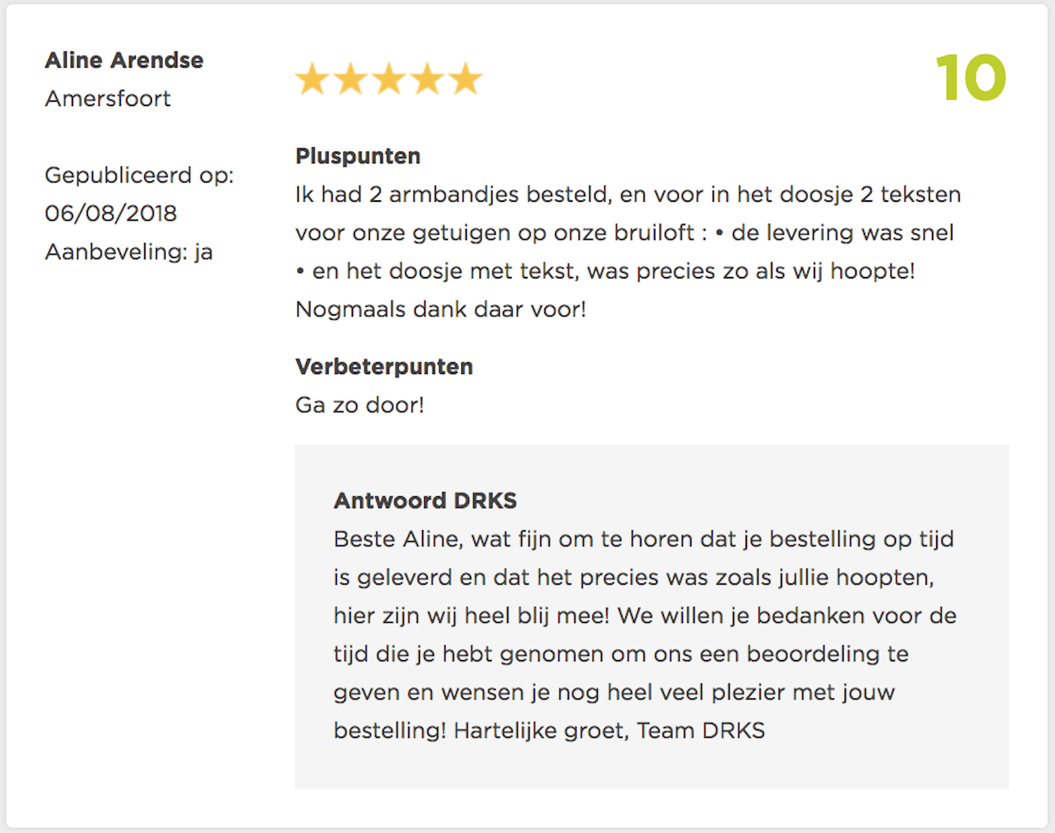 Review super leuk cadeautje voor getuigen bij DRKS