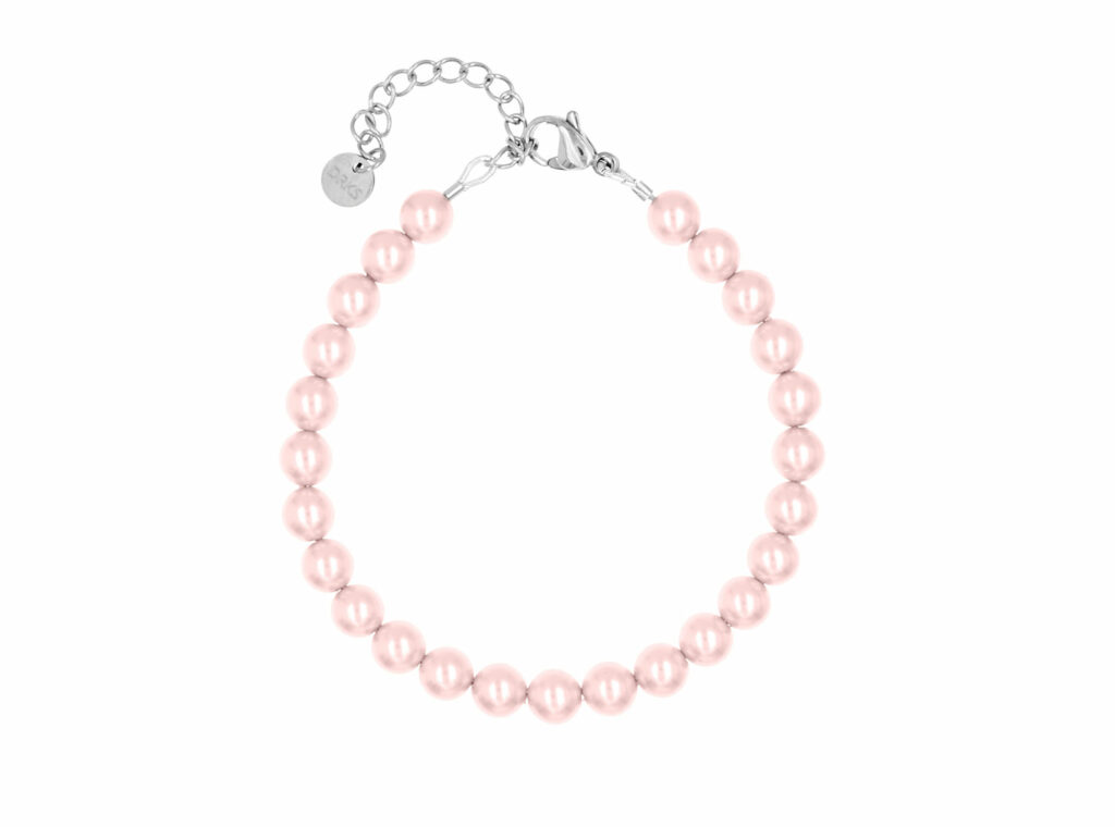 Roze armband met parels