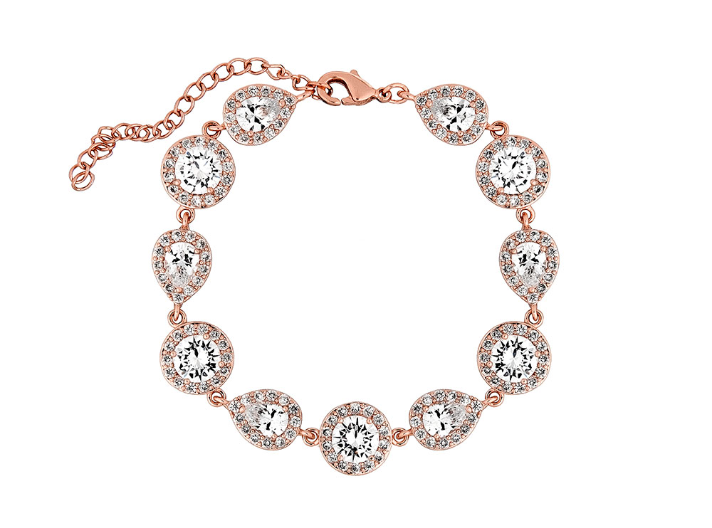 Bruidsarmband rose goud sparkle