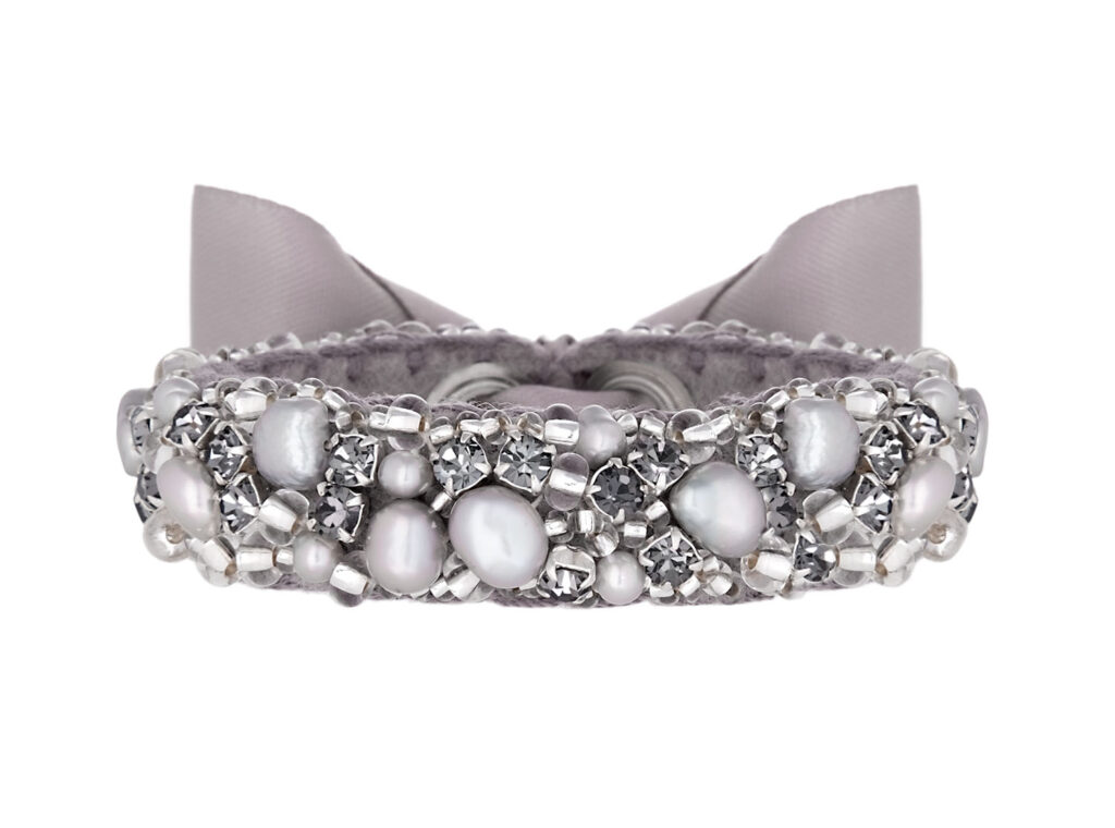 Royal felt Amalia pareltjes strik grijs