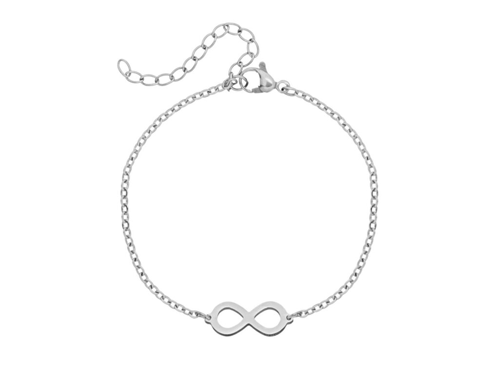 Stalen armbandje met infinity teken zilver