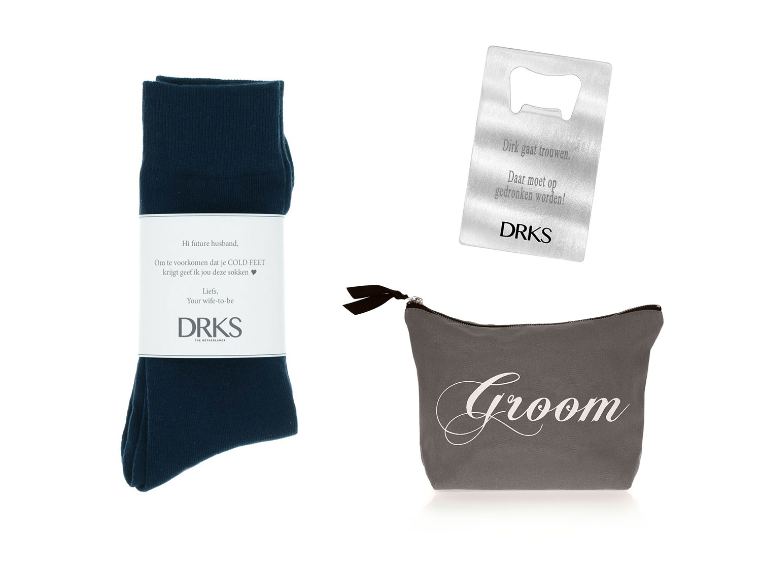 drks bruidegom cadeau set voor de bruidegom met koude voeten