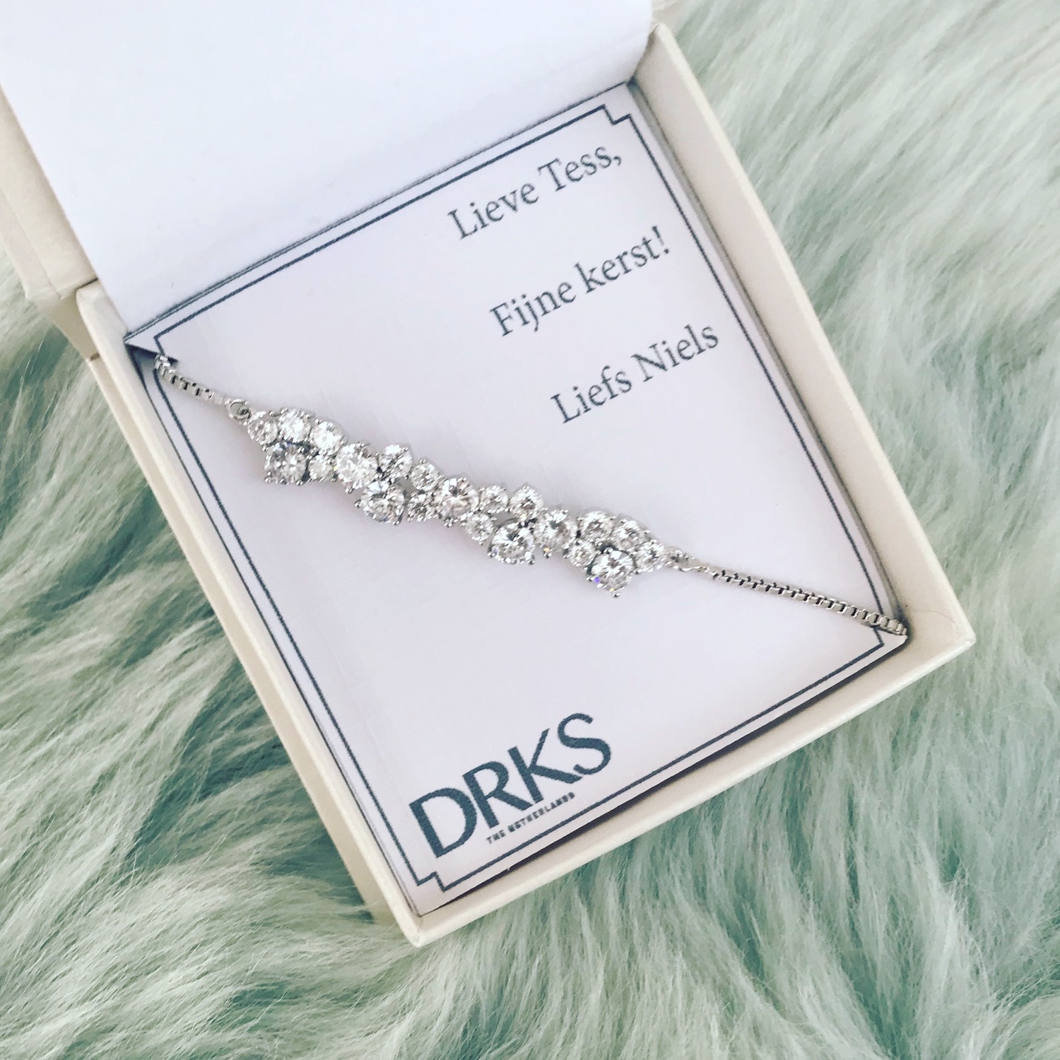 Zilveren armband luxe in sieradendoosje met tekst