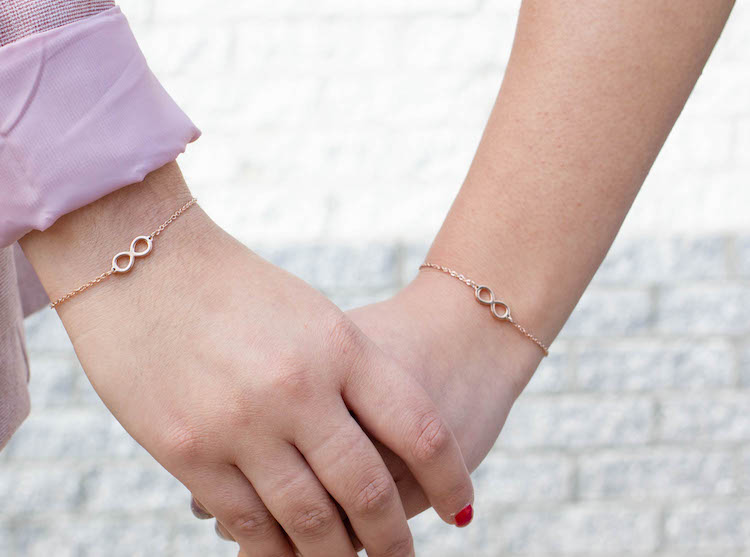 Moeder dochter armband met infinity teken