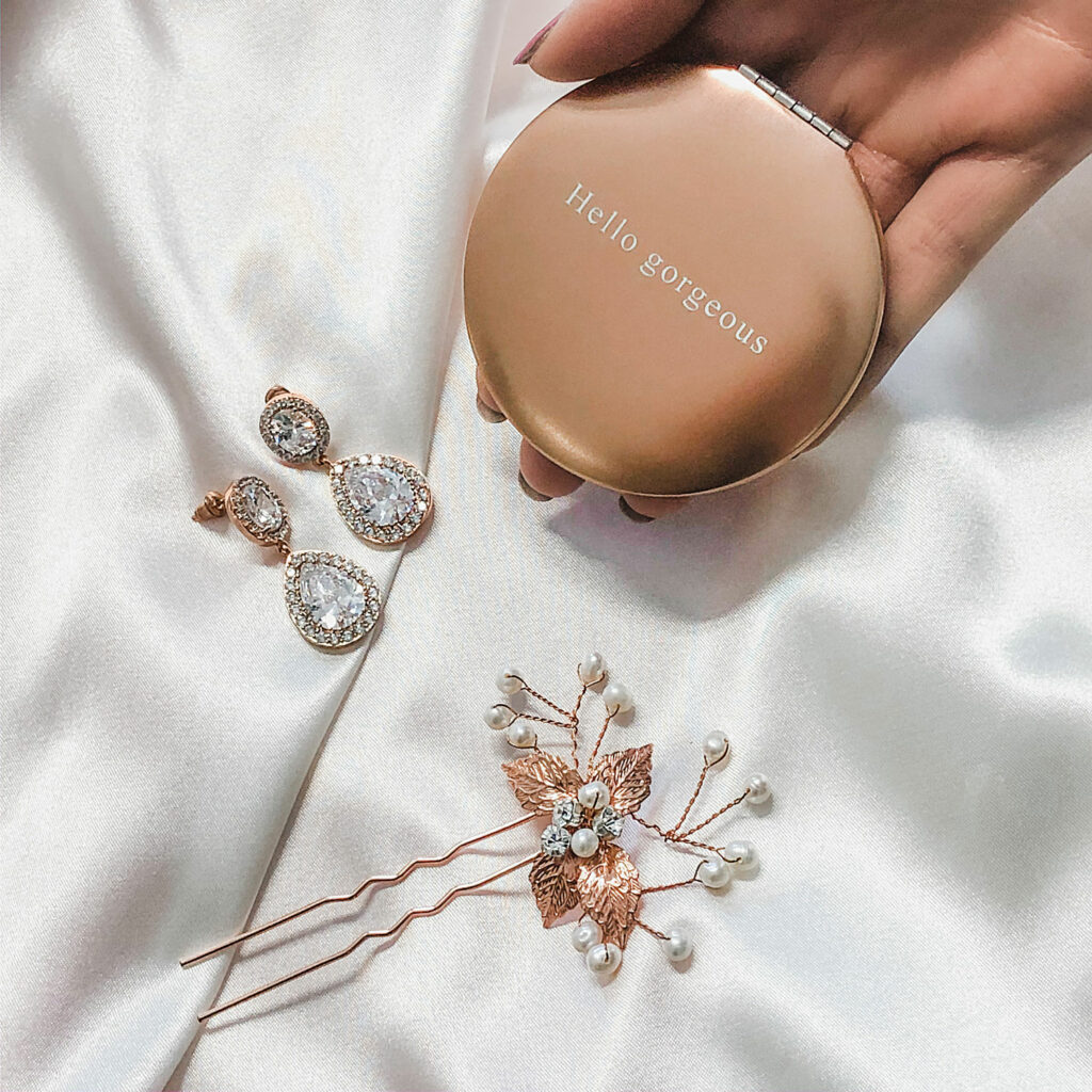 rose gouden bruidsaccessoires