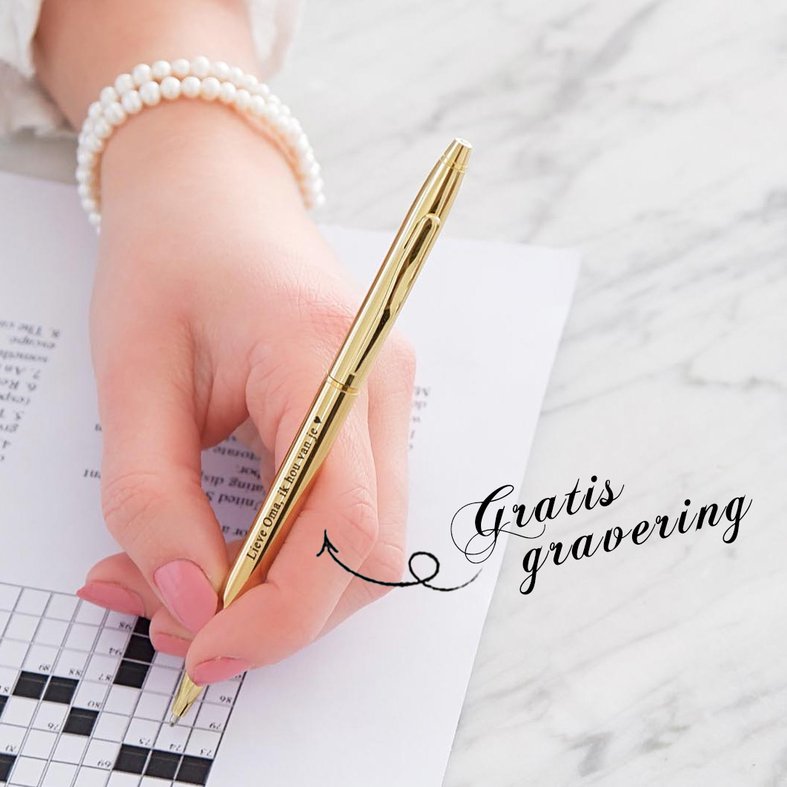 gouden pen met gravering voor opa en oma