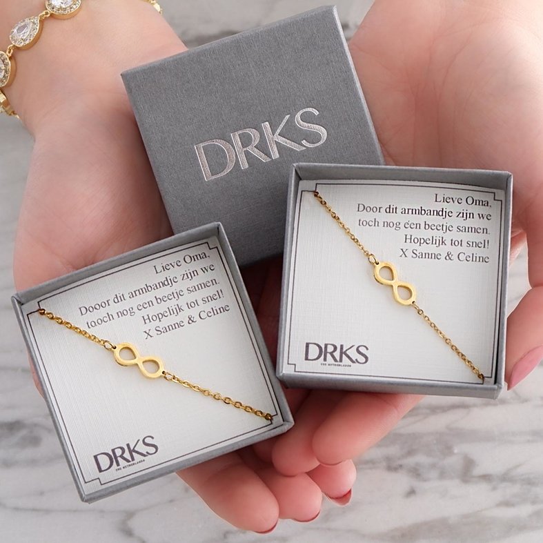 moeder en dochter armbanden goud met infinity teken