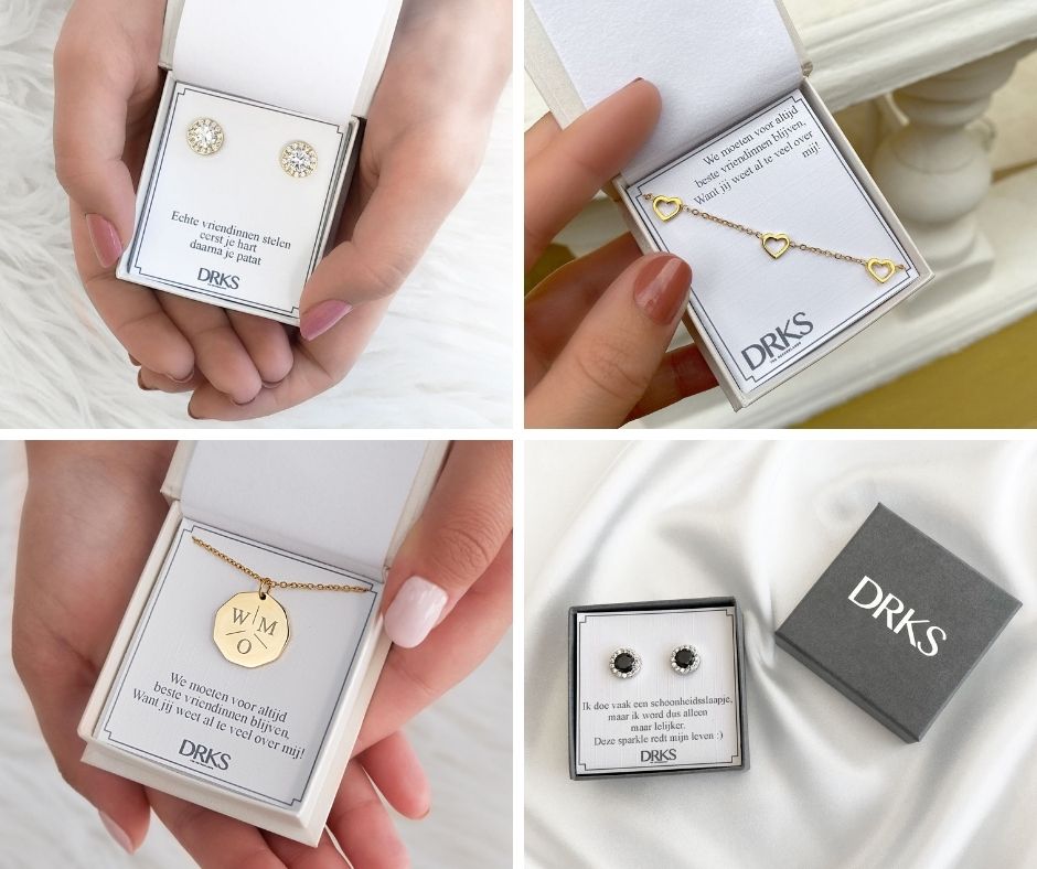 sieraden met persoonlijke tekst in sieradendoosje