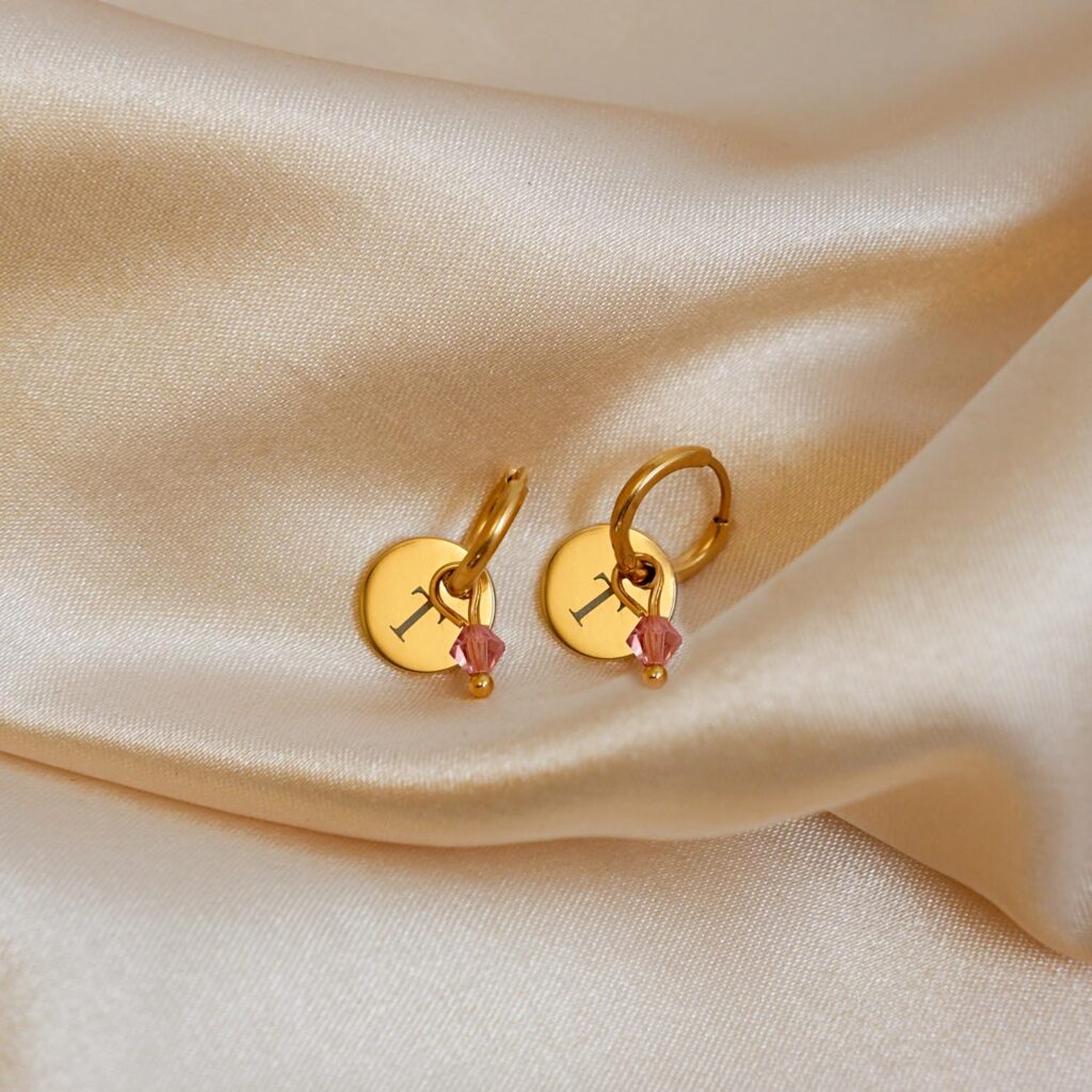 gouden oorbellen geboortesteen