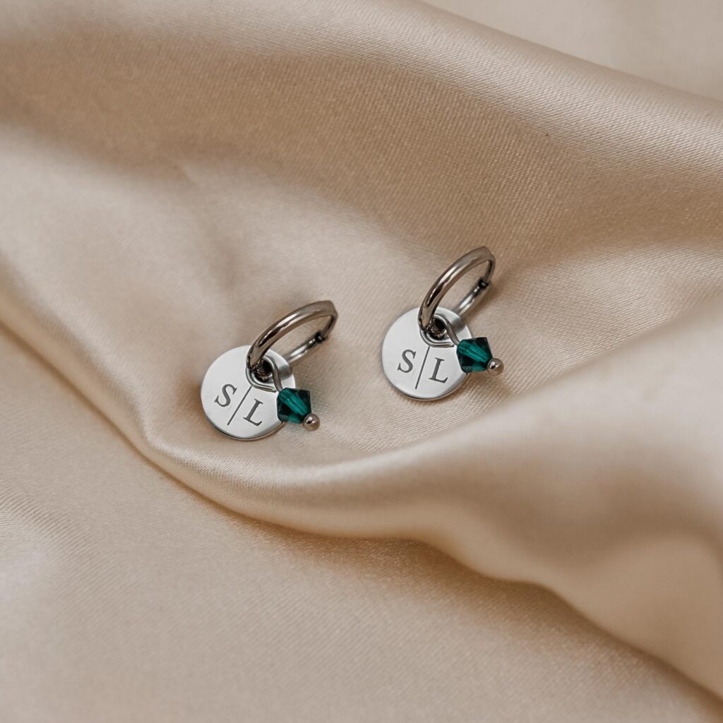 zilveren geboortesteen oorbellen