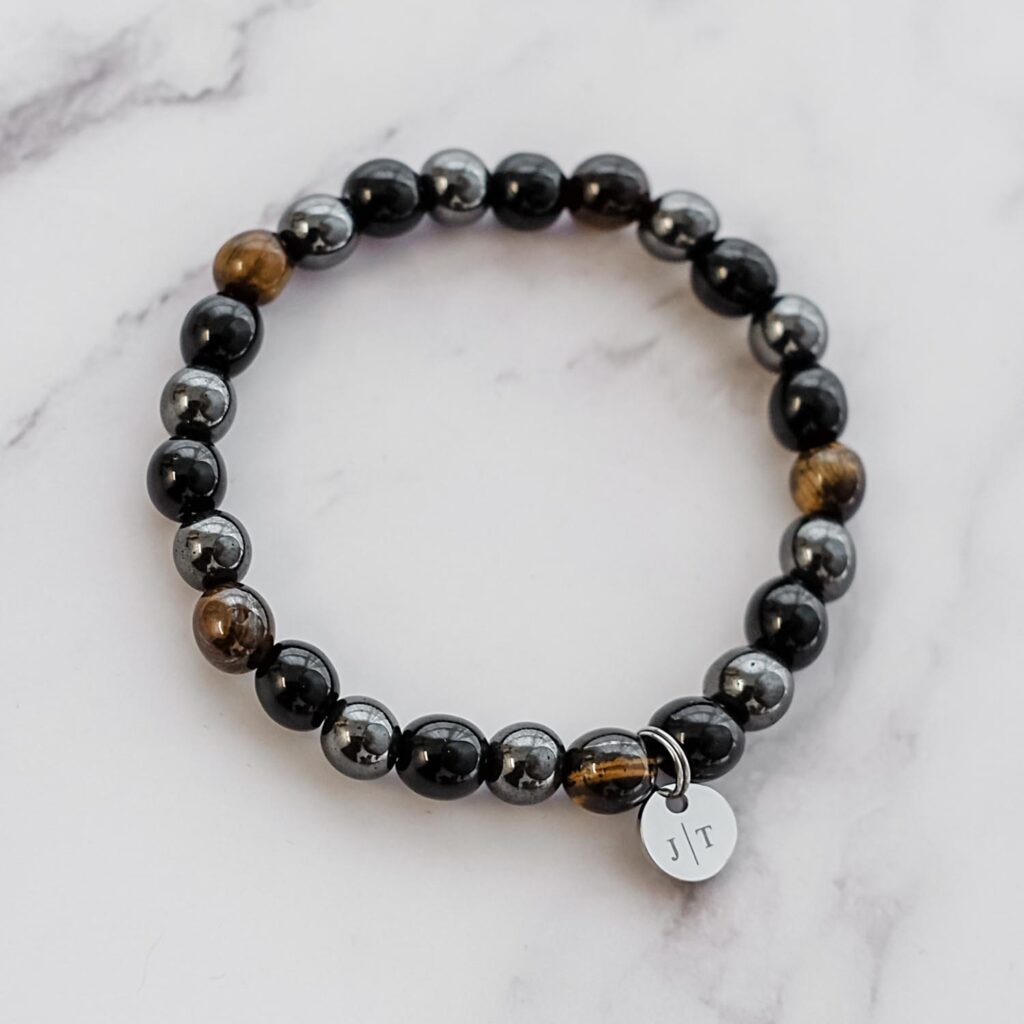 zilveren kralen armband met gravering