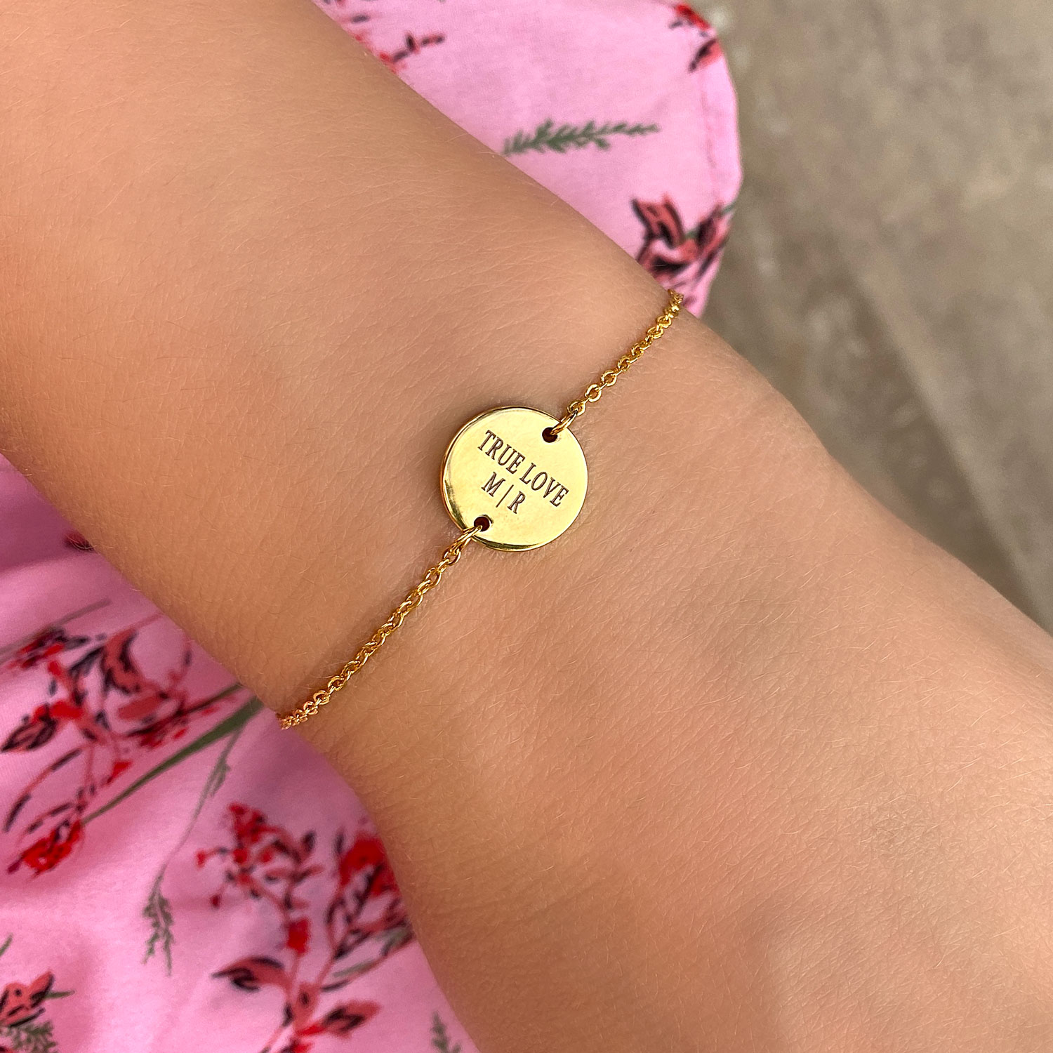 ronde graveerbare armband goud