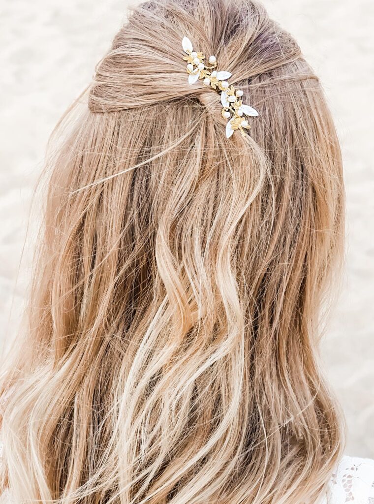 bohemian style haaraccessoire bruid goudkleurig