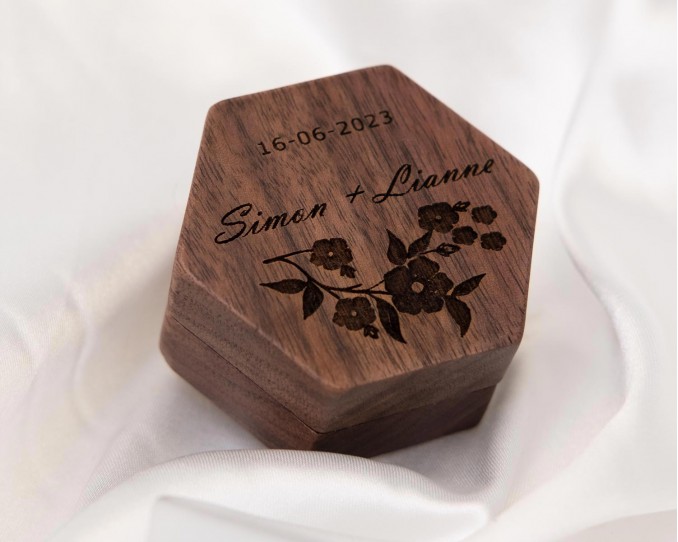 houten ringendoosje DRKS graveerbaar
