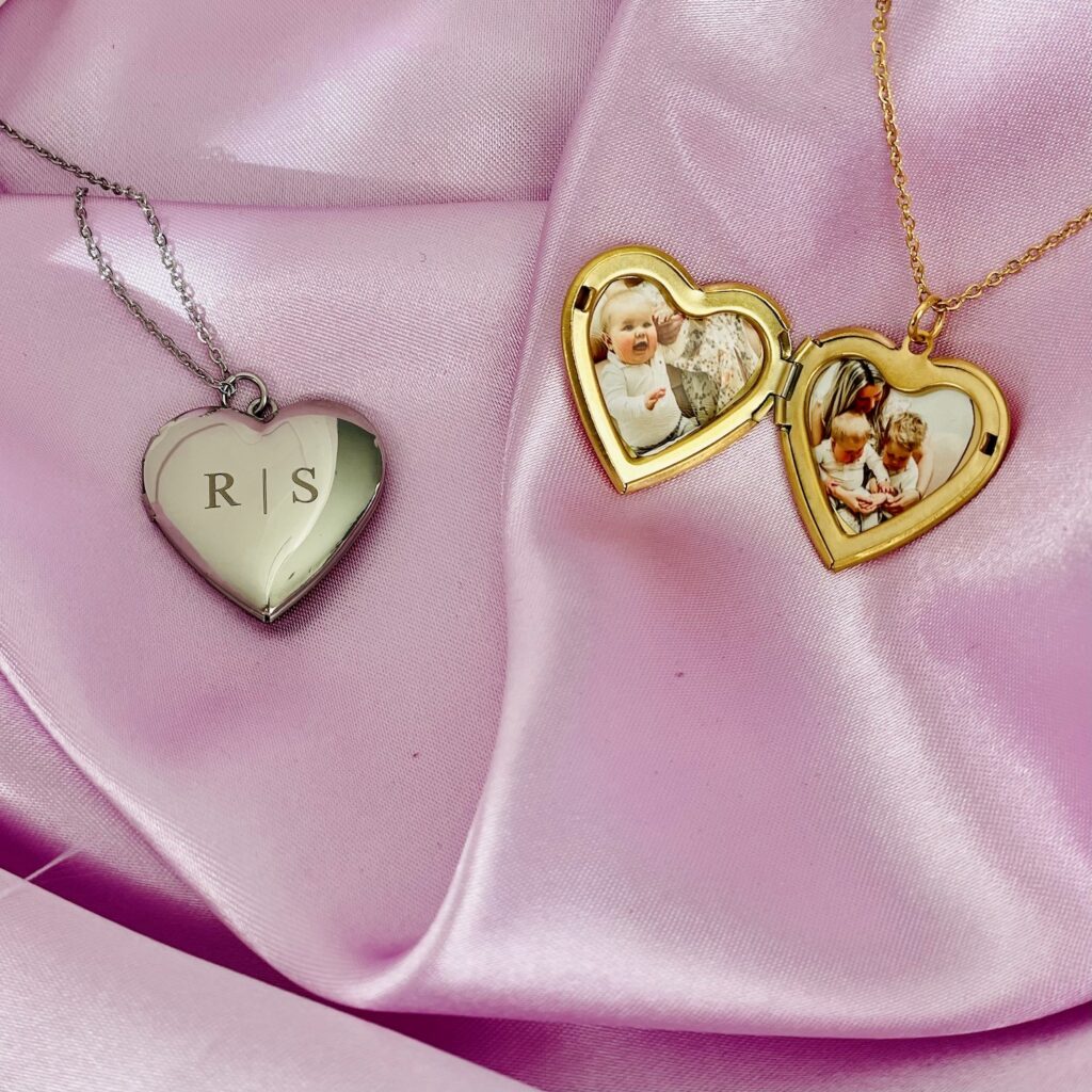 Graveerbare gedenksieraden hartvorm met foto