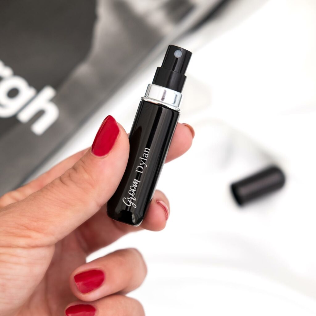 parfumverstuiver zwart bruidegom graveerbaar