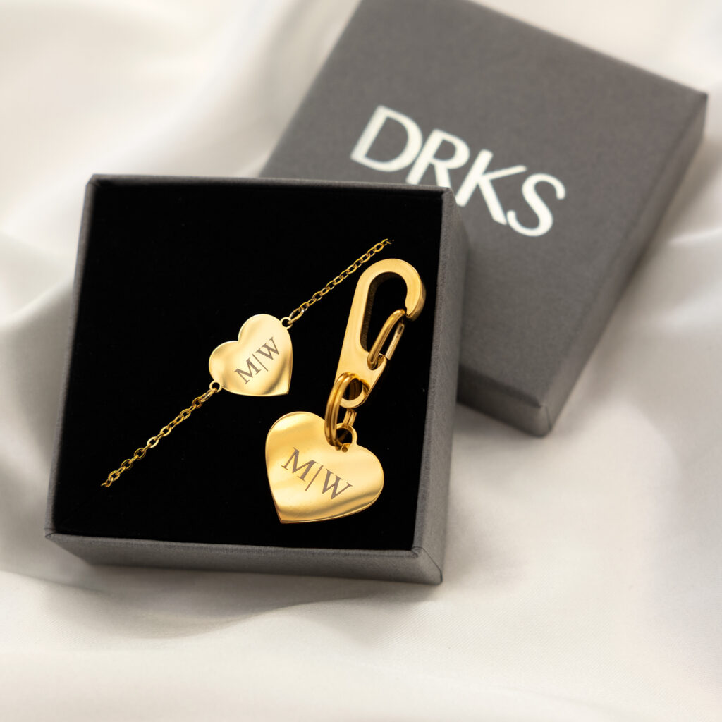 dierenpenningen set met armband goudkleurig