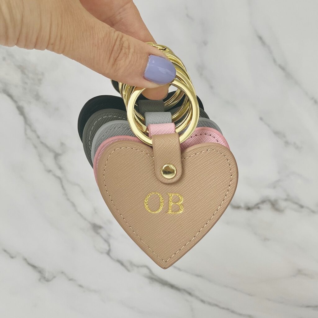 leren sleutelhanger hartje initialen