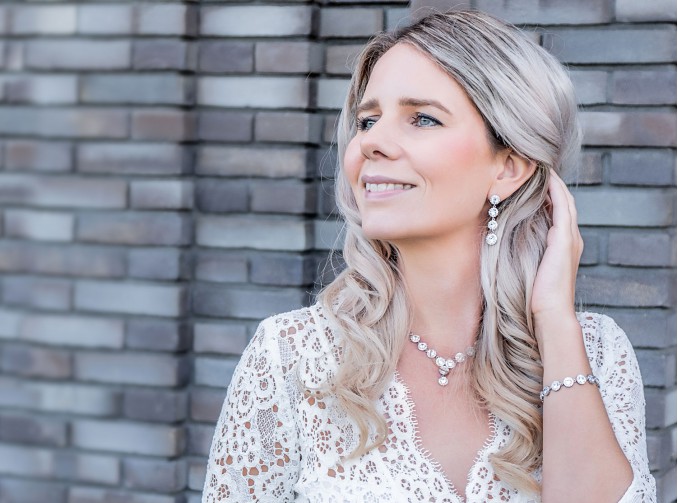 ronde sparkle ketting bruid