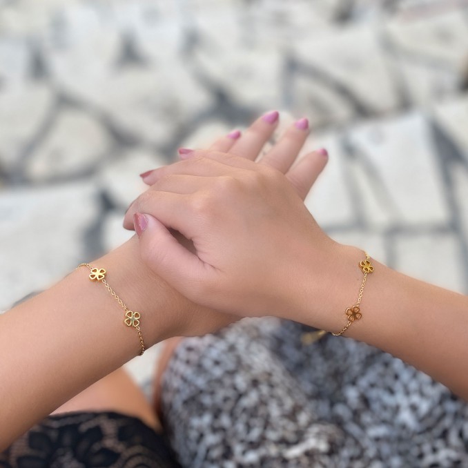 gouden armband klavertje moeder & dochter