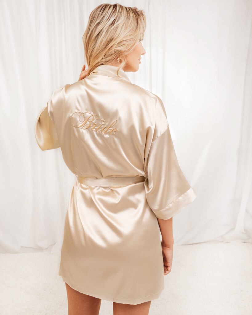 champagne kimono bride 