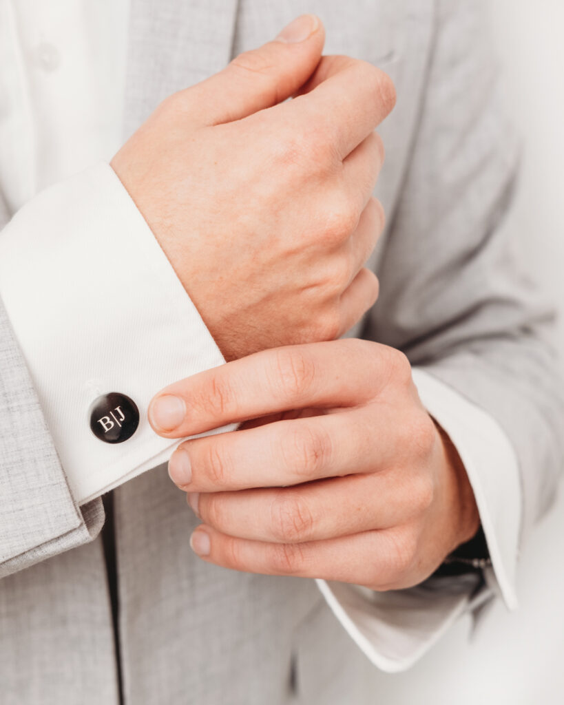 zwarte manchetknopen rond