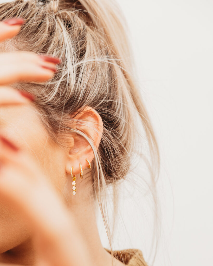 gouden shiny oorbellen