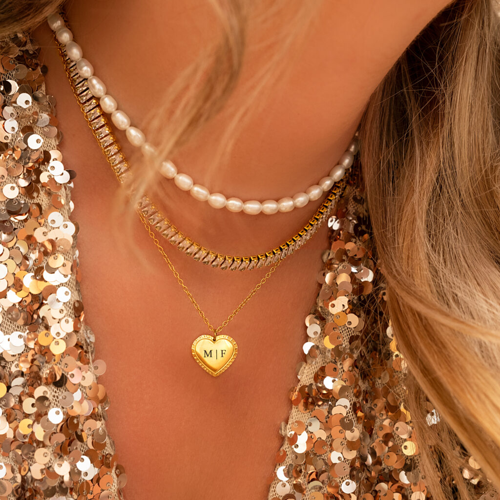 gouden ketting hartje met gravering