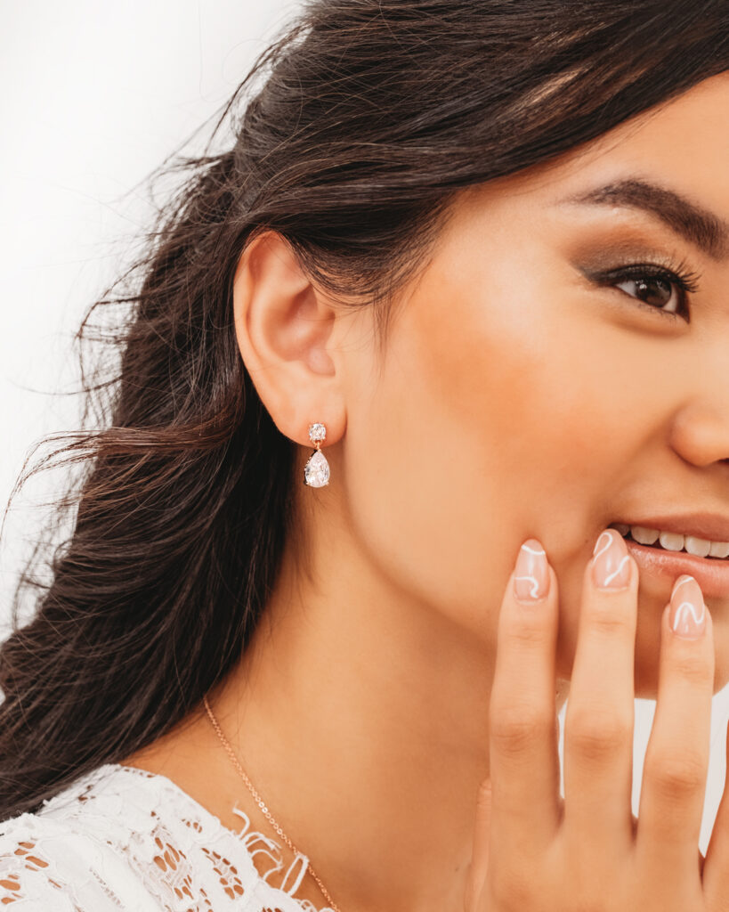 bruidsoorbellen rose goud