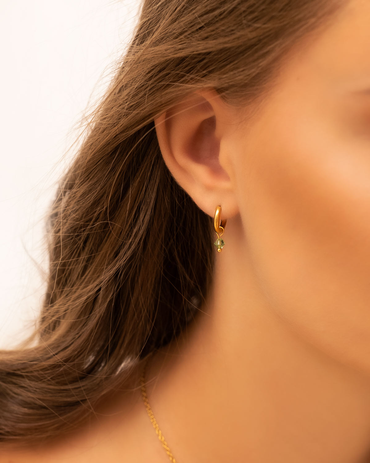 birthstone oorbellen goud