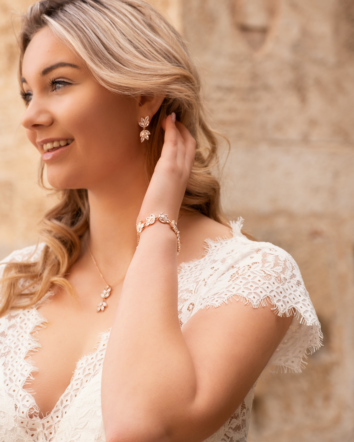 rose gouden sieradenset