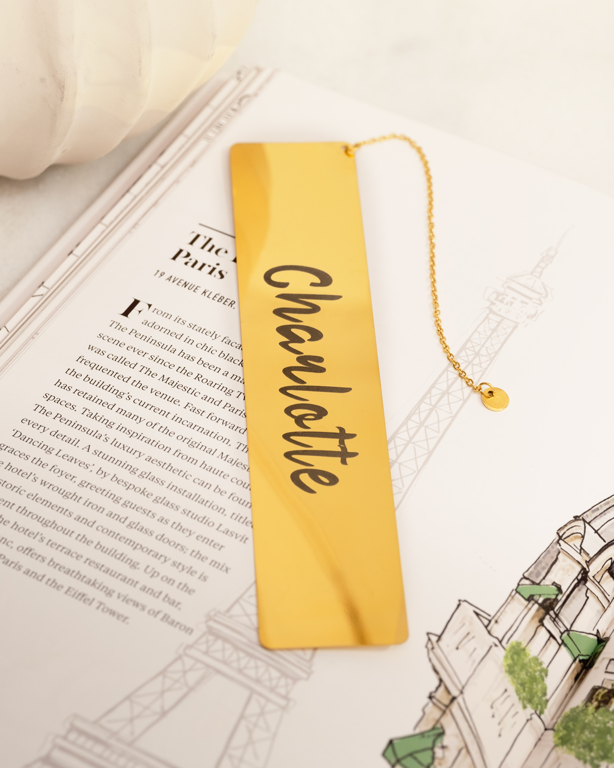 gouden boekenlegger met naam