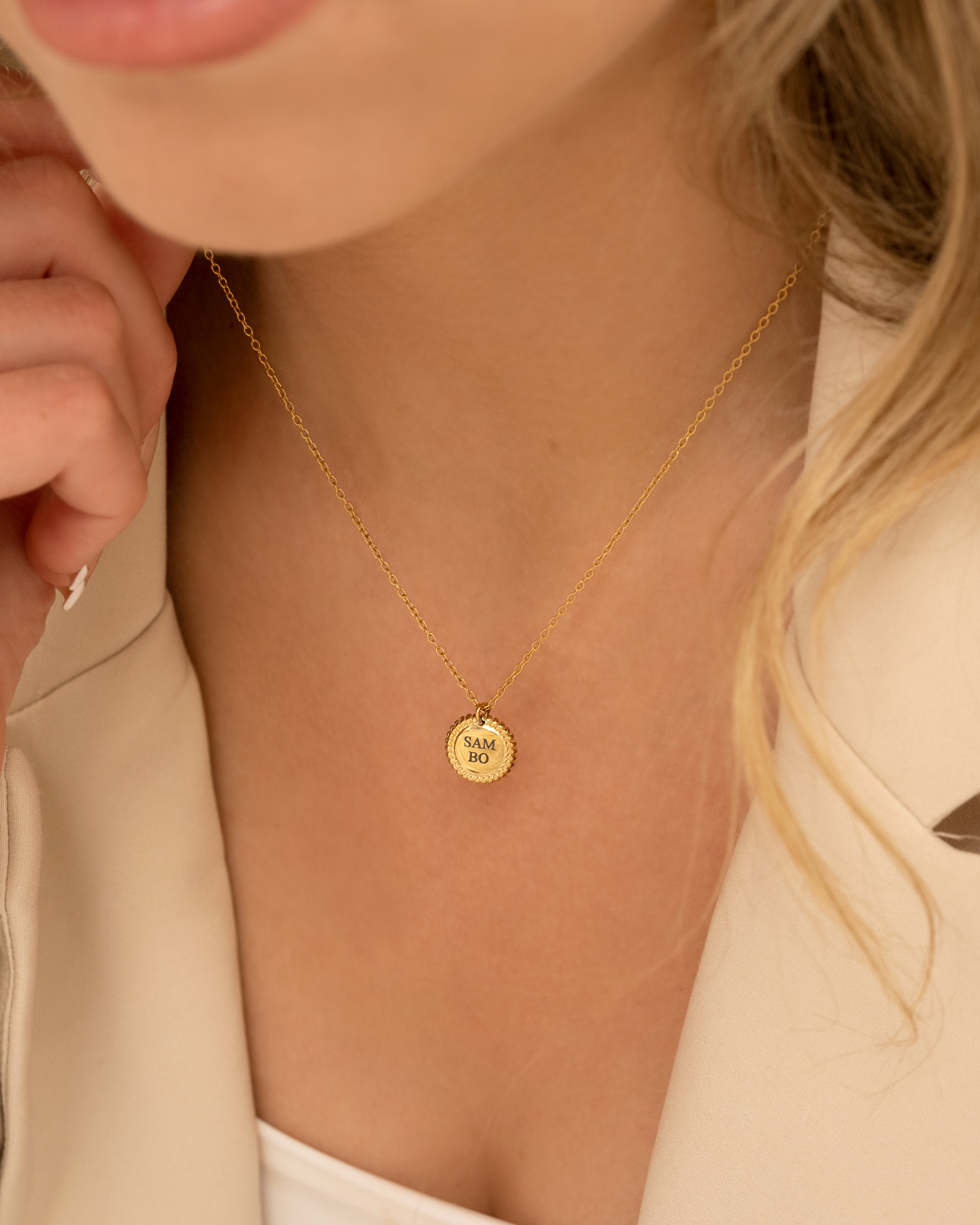 ketting met gouden graveerbare bedel