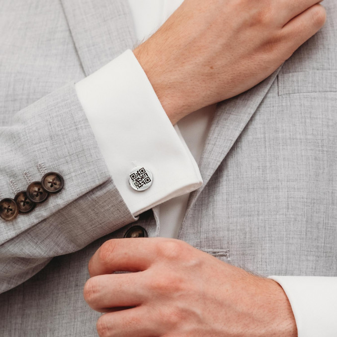 anchetknopen zilver met qrcode