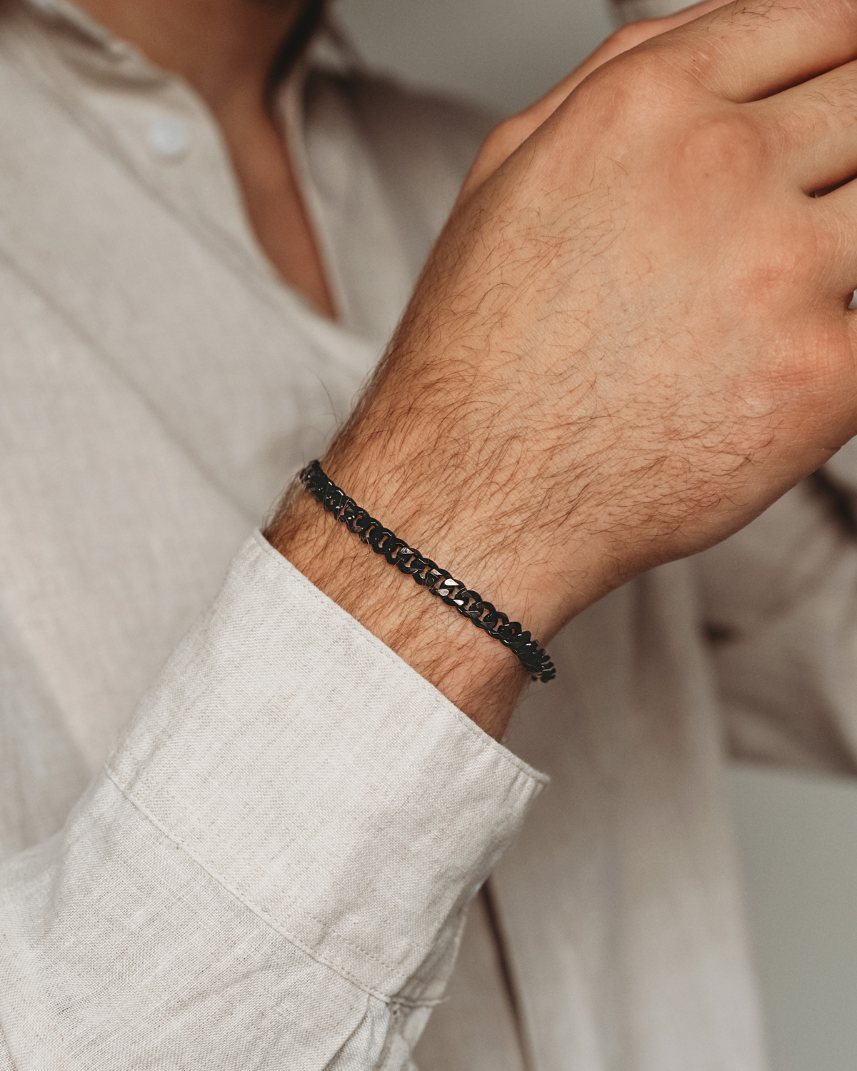 zwarte chain armband mannen