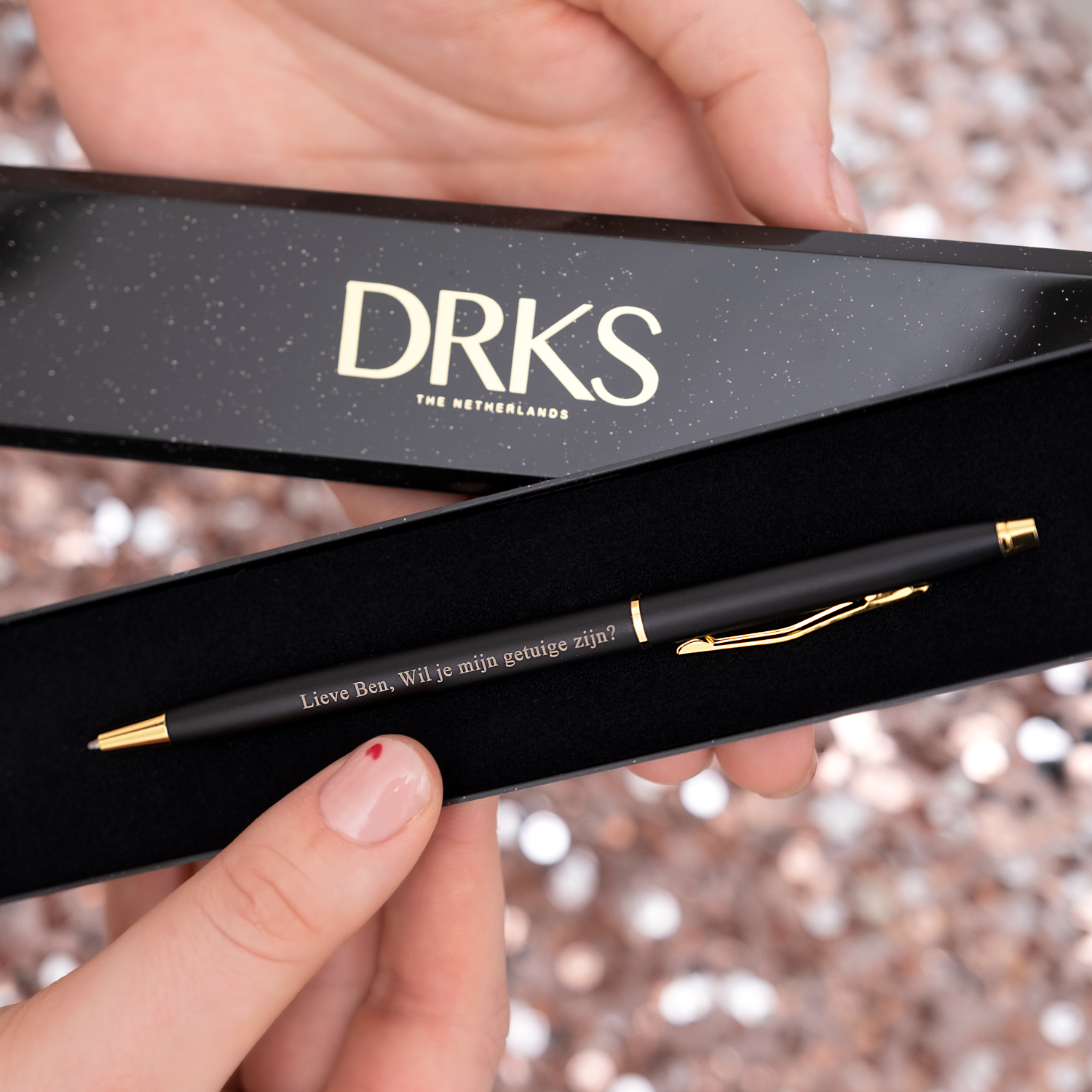 zwarte graveerbare pen