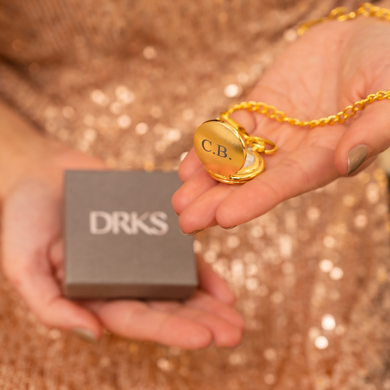  mini pocketwatch goud 