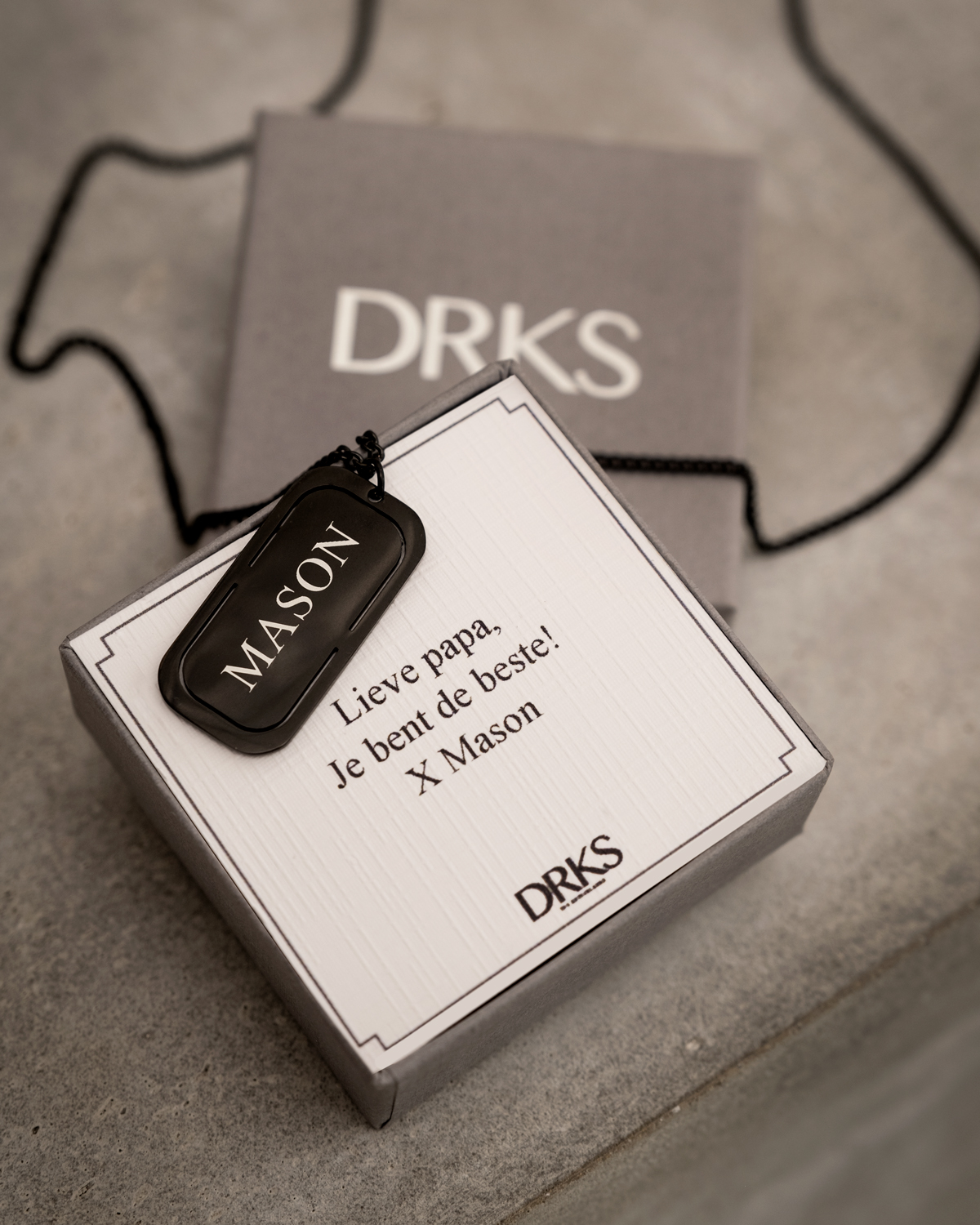 zwarte heren ketting voor vaderdag